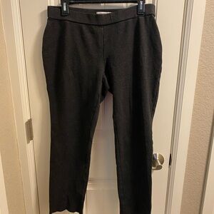 Coldwater Creek M Natural Fit Stretch Pants Dark Gray Pull On Ankle Slacks Med
